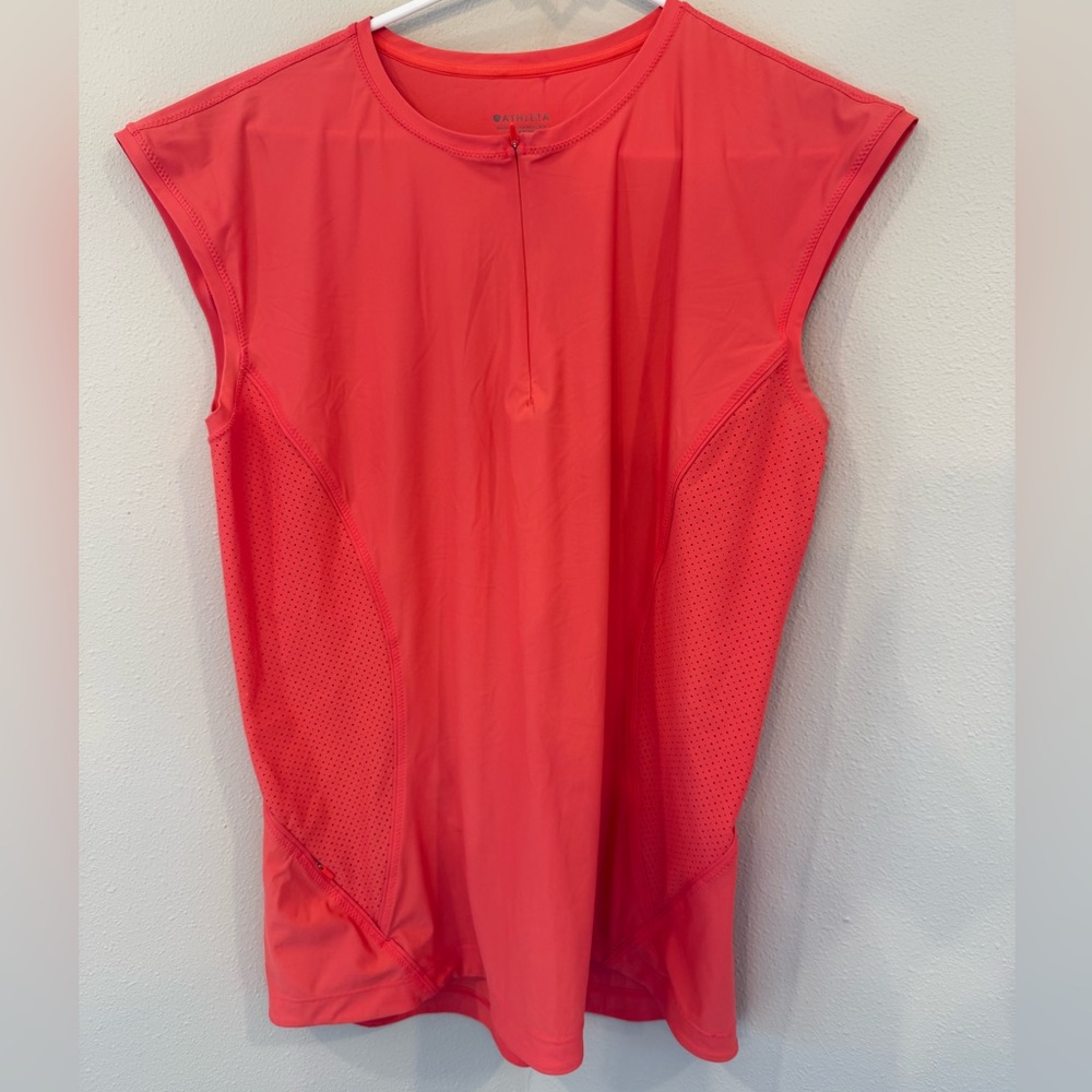 Athleta Coral Sleeveless Active Tank with Mesh Panels